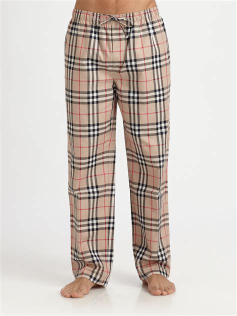 mens burberry check pants|burberry check cotton pajama pants.